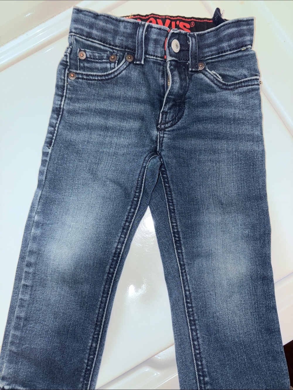 Levi's Navy Blue Faded Straight Jeans